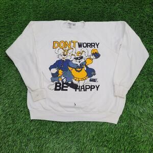 Vintage 80s Bunny Sweatshirt Womens XL 22x22 Boxy White USA